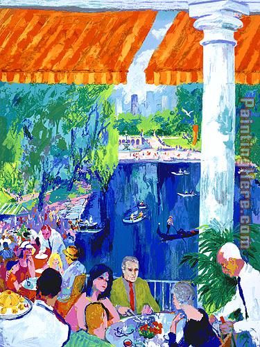 The Boathouse, Central Park painting - Leroy Neiman The Boathouse, Central Park art painting